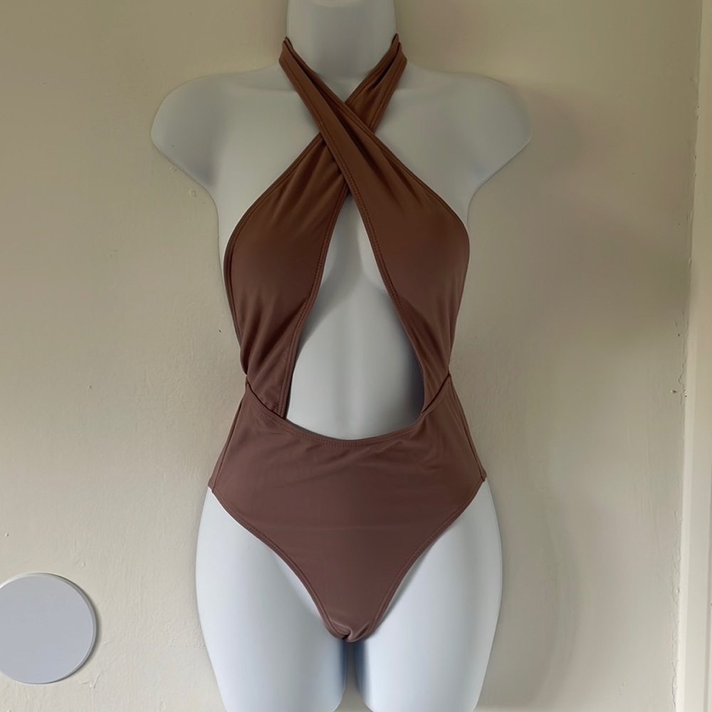 Nude one piece swim